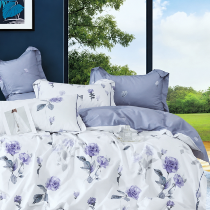 Purple Bloom Summer Fitted Bedsheet / Quilt Cover